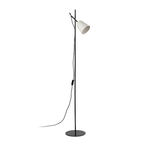 Gulvlampe - Faro - STUDIO - Matt Hvid - Stål - E14 - IP20 NEGRO