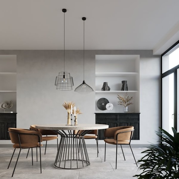 GATE E27 LED Pendellampa Modern Loft Boho Design Corridor - Svart