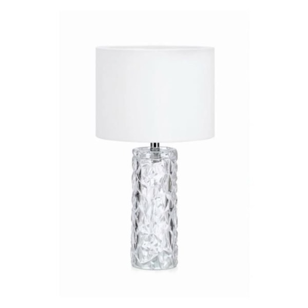 MADAME-Bordslampa Glas/Samet H45,5cm Vit Transparent Markslöjd H 45,5cm / Ø 24,5cm / nätsladd L 200cm Gennemsigtig hvid