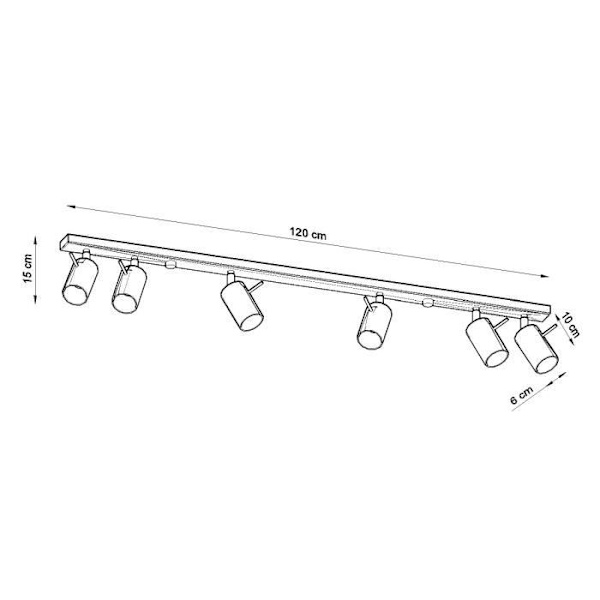 Ring Taklampa 6L LED Spot Modern Loft Design för sovrum Vardagsrum Trappor Korridor - Svart