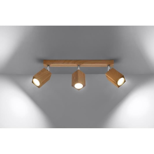 Takspottar - SOLLUX - Keke - Ek - 3x GU10 - Modern design - 40W