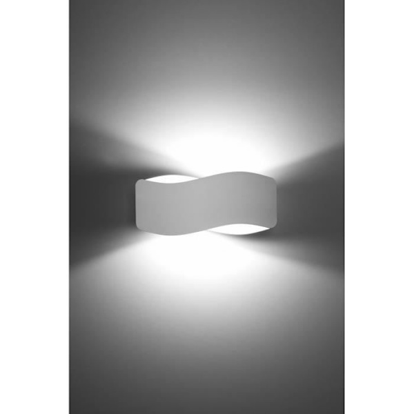 Væglampe - SOLLUX - Tila - Hvid - Stål - 30 cm - 40 W