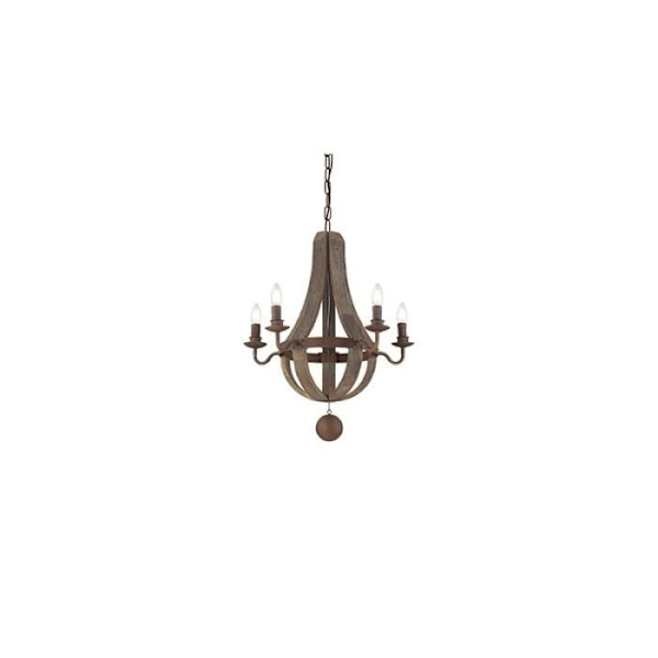 Suspension Bois - IDEAL LUX - MILLENNIUM - 5 pærer - E14 - 40W - Indendørs