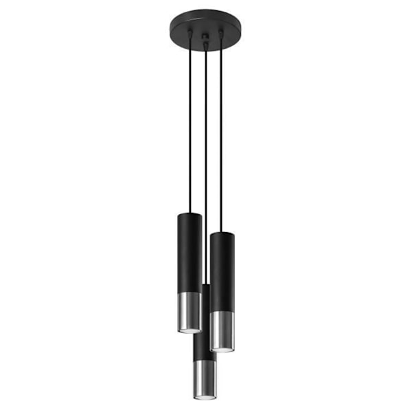 LOOPEZ Pendellampa 3P GU10 LED Modern Loft BOHO Design Corridor -Svart/krom