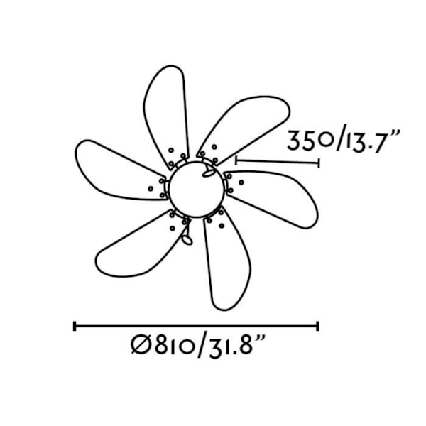 FARO Palao loftventilator 81cm mat forniklet