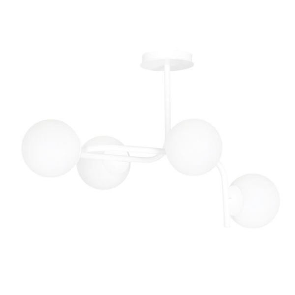 Emibig KALF Taklampa Kalf Globe V1 vit med vit glasskärm, 4x E14