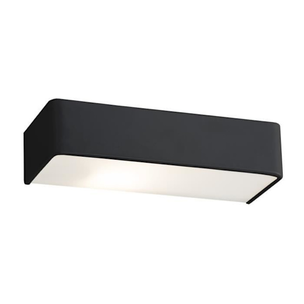 Argon RODAN 20cm forsænket væglampe - sort struktur - glas, malet stål - E27 - LED