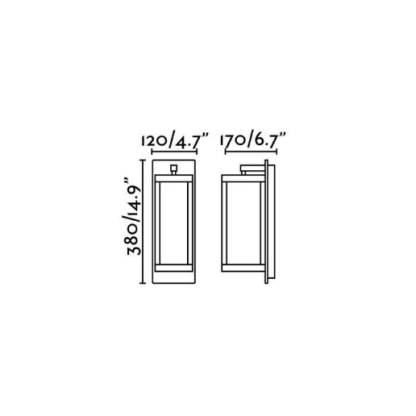 FARO havevæglampe - Kerala - Mørkegrå - LED 3W - Aluminium - 38x12x17cm Mörkgrå