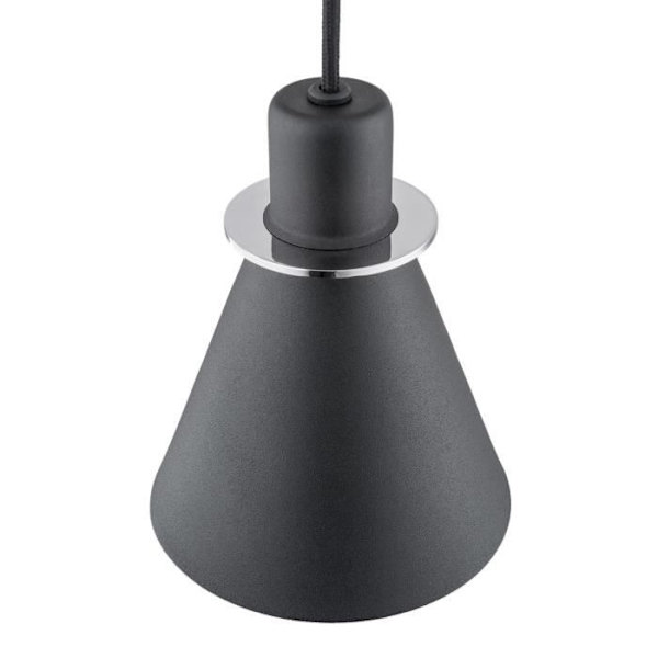 Argon BEVERLY loftslampe - sort struktur, kromelementer - E27 LED - moderne design