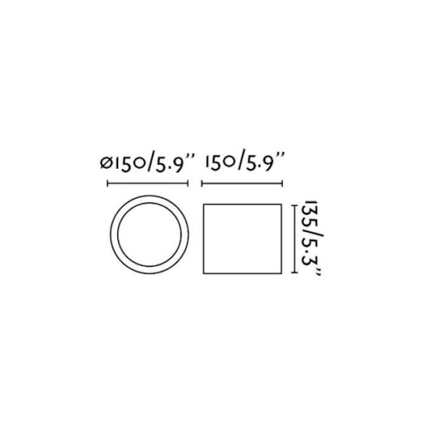 Rund LED loftslampe Natsu D15 cm - Sort 13,5 cm Sort