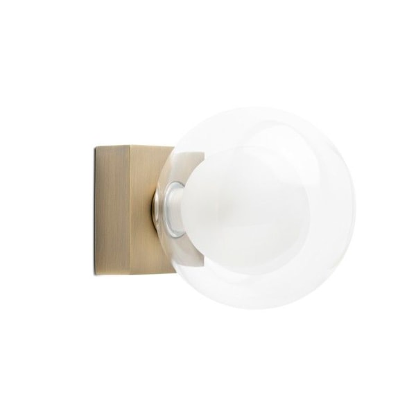 Perla badeværelses væg- eller loftlampe - Faro - Metal/Glas Ø12cm - ældet guld Guld