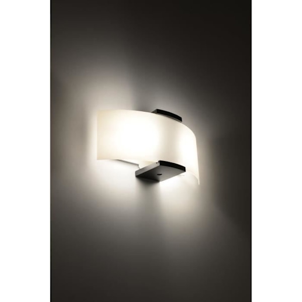Vägglampa - SOLLUX - Emilio - Massivt trä - Opalglas - 2 st E14-lampor