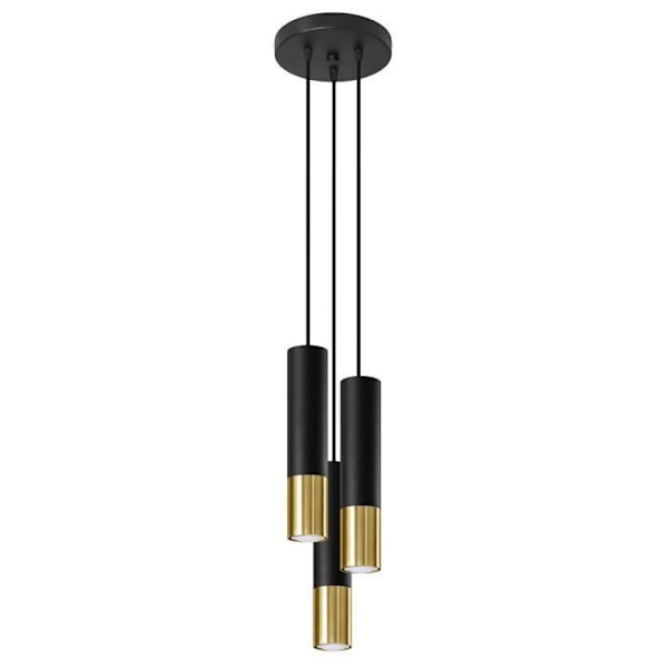 LOOPEZ Pendel 3P GU10 LED Modern Loft BOHO Design Korridor -Sort/Guld