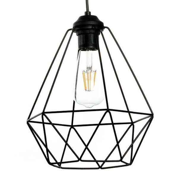 Plafondlampe - ONLI - BALDO - Rammens i sort metal - Fatning E27 - Moderne design