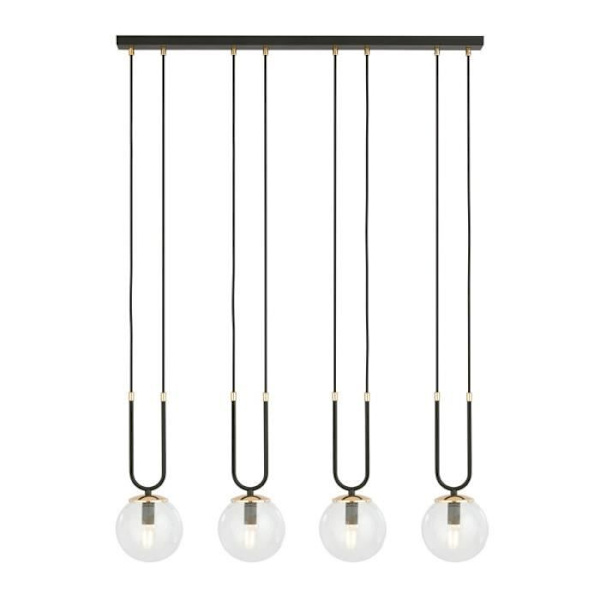 Emibig GLAM Glam Globe Bar taklampa svart med klarglasskärm, 4x E14