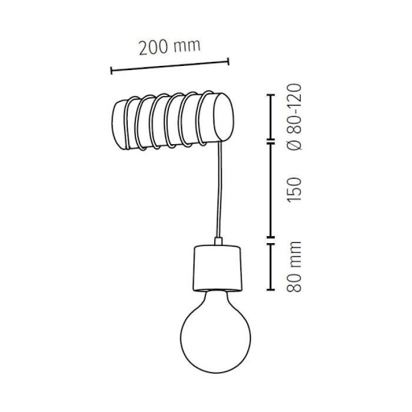 Natural Pine Væglampe, Simple Socket Design, TRABO PINO