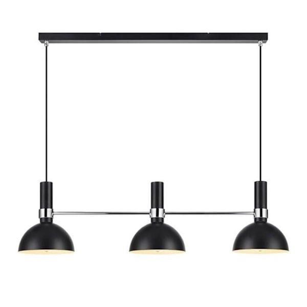 LARRY bar pendel (3x60W) i sort metal med krom finish