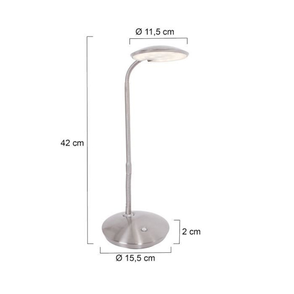 Sienna Zenith Led skrivbordslampa Borstat stål, matt plast