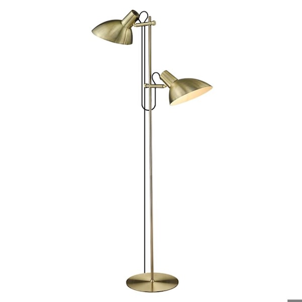 Lampstand 2 lampor Halo Design Metropole antik mässing