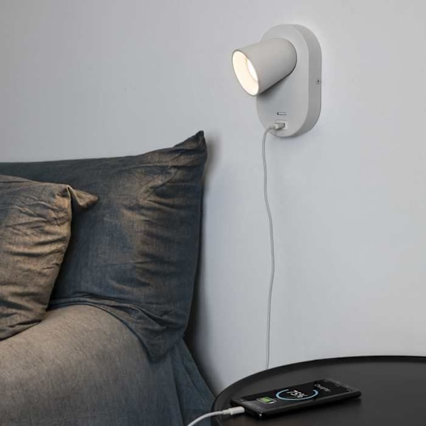 Faro Corb design vägglampa White Steel 40135 NICKEL