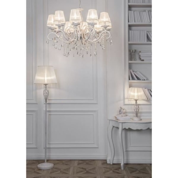 Grace White bordslampa med guld och kristall, 1 lampa, E14