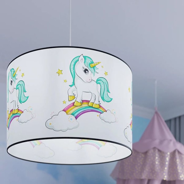 Hængelampe - Sollux Lighting - Unicorn 30 - Hvid/multifarvet - 30x30x95 cm - LED vit/flerfärgad