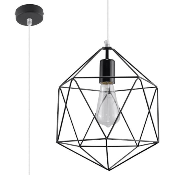 GASPARE Pendel - SOLLUX - Modern Industrial Loft - Sort - E27 LED - 60W