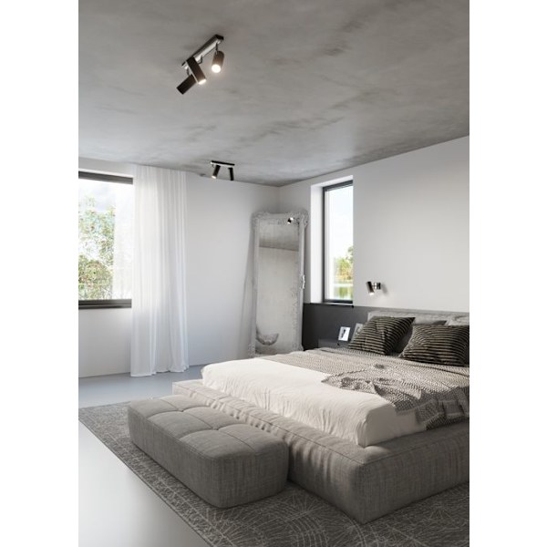 DIREZIONE 3 LED-taklampa - SOLLUX - Svart - 3 GU10-lampor - LOFT Modern Design