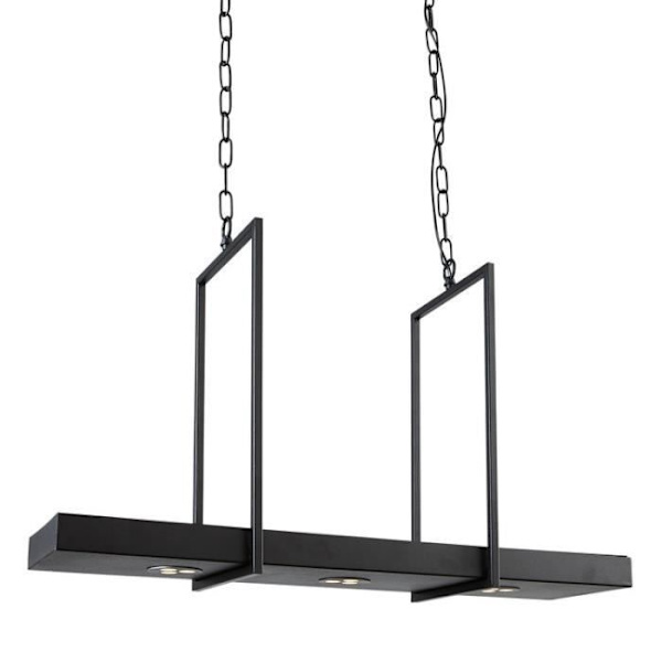 LED bar pendellampa - Bricka - 3 lampor - Svart metall Svart