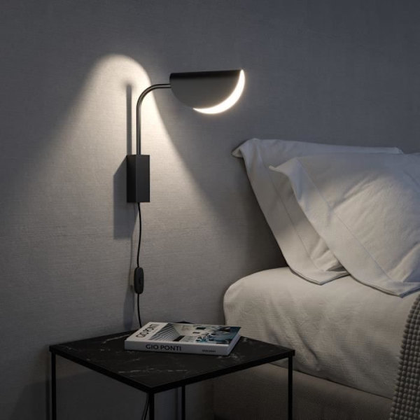 Modern svart vägglampa Maytoni Mollis - Akryl lampskärm - G9 - Metall
