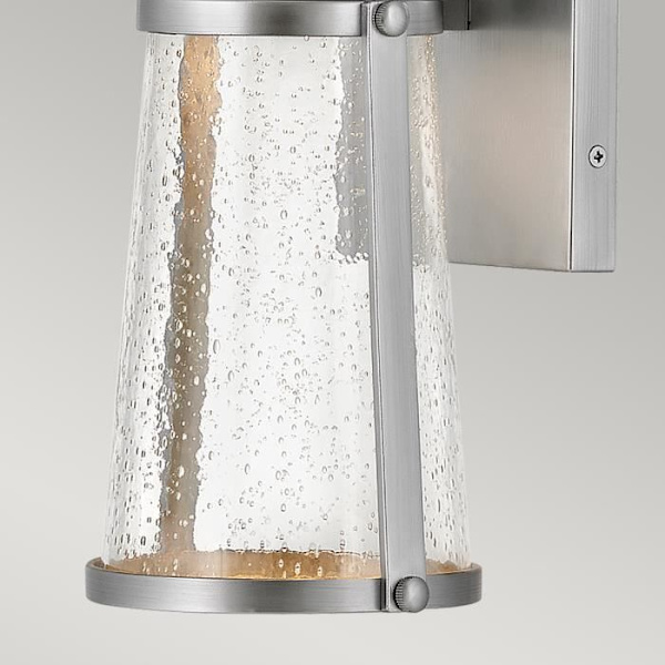 Elstead Hinkley Miles Painted Satin Nickel Outdoor Wall Lantern, IP44