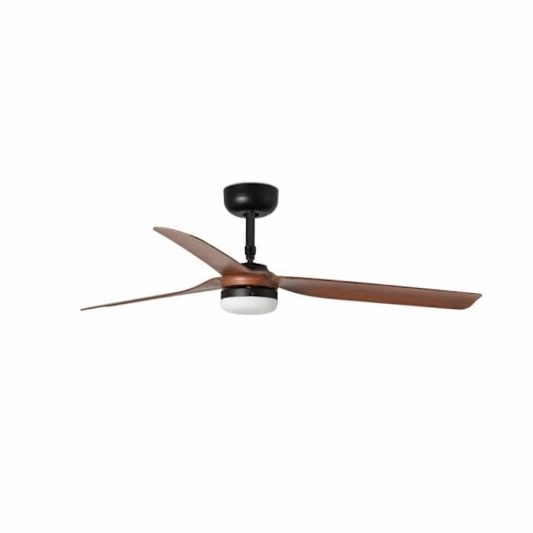 Faro PUNT Sort og Mørk Træ LED Loftsventilator med Smart DC Motor
