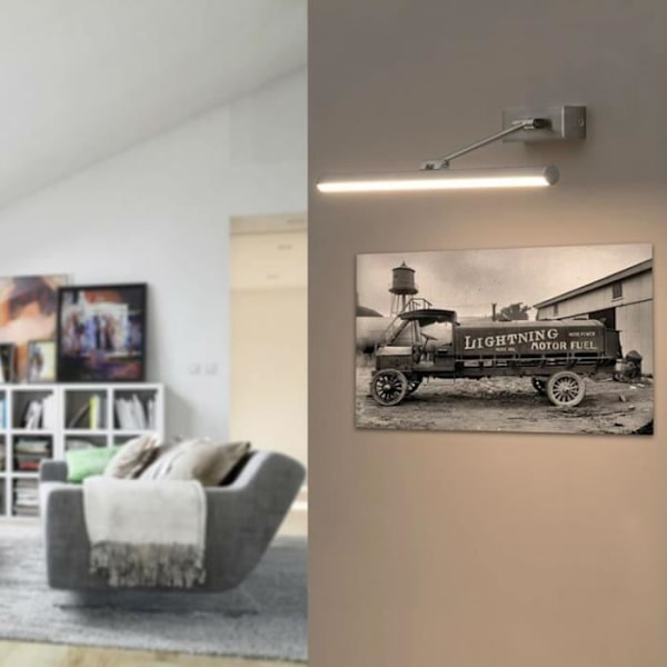 LED vägglampa - FARO - Magritte - Metall - 60cm - Åldrat guld - 12W NEGRO
