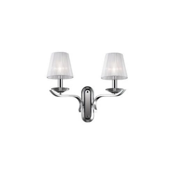 Ideal Lux PEGASO AP2, Overflade, 2 pære(r), E14, IP20, Krom, Hvid Krom, Hvid