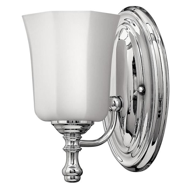 Væglampe - SHELLY - Shelly - Poleret Krom - Hvid Glas - LED Indendørs