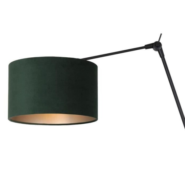 Sienna Prestige Chic Vägglampa med mattsvart lampskärm, sammetsgrön