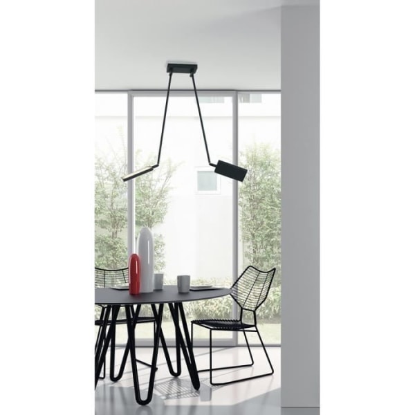 Fan Europa BOG Semi Flush Mount Loftslampe 2 LED Lys Sort 2600lm 3200K 85x16x15-200cm