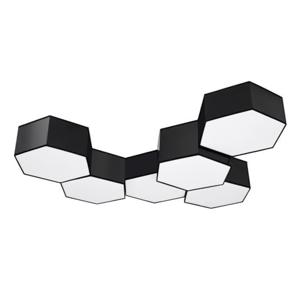 Inbyggd taklampa - SOLLUX - Sunde - Svart - 15,5 cm - 2 E27-glödlampor