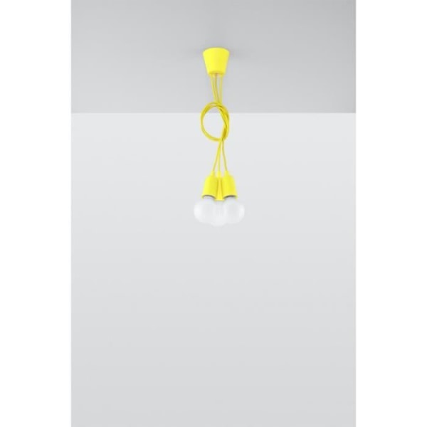 DIEGO 3 E27 LED Pendel Modern Loft BOHO Design Corridor - Gul - SOLLUX - 3 pærer - E27 - 60 Watt