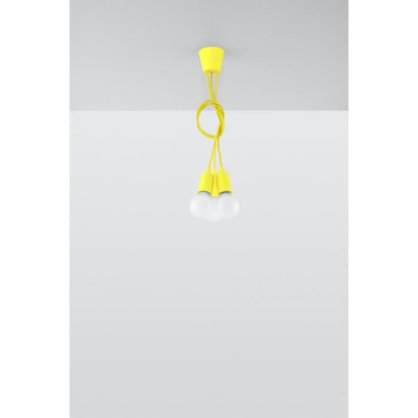 DIEGO 3 E27 LED Pendellampa Modern Loft BOHO Design Corridor - Gul - SOLLUX - 3 lampor - E27 - 60 Watt