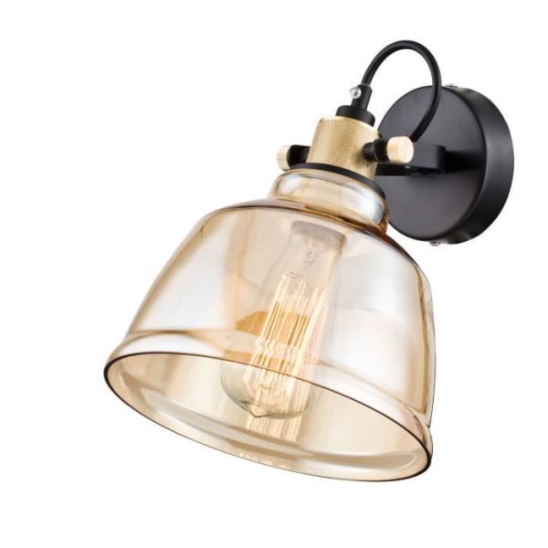 Maytoni vägglampa, Modern, Loft, i svart metall och glas, exkl. 1x E27 40W 220V