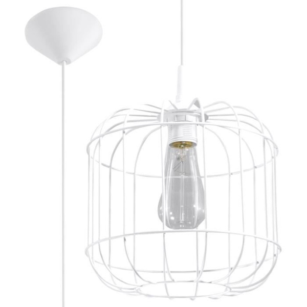 CELTA E27 LED Pendellampa Modern Loft Boho Design Corridor - SOLLUX - Vit - 1 glödlampa - 60W