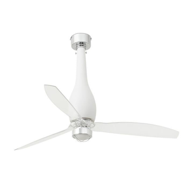 Faro ETERFAN - Matt vit LED transparent takfläkt med DC motor, 3000K