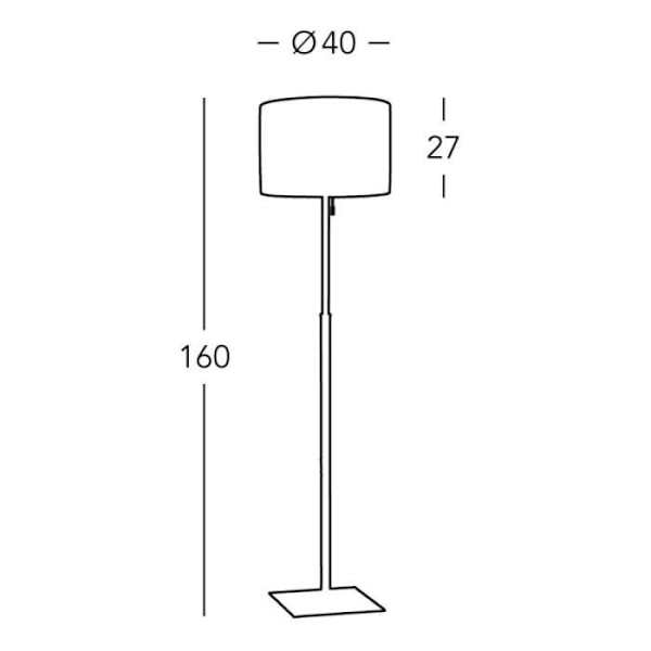 Golvlampa - KOLARZ - SAND - Nickel - 1 E27-lampa - 40 cm i diameter - 160 cm i höjd Nickel