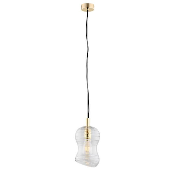 Argon DEPORTIVO Transparent kuppel-loftslampe, messingstål