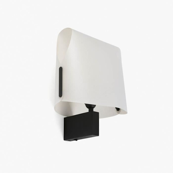 Væglampe - FARO - Luang - Sort og beige - Stål - E27 - Moderne design