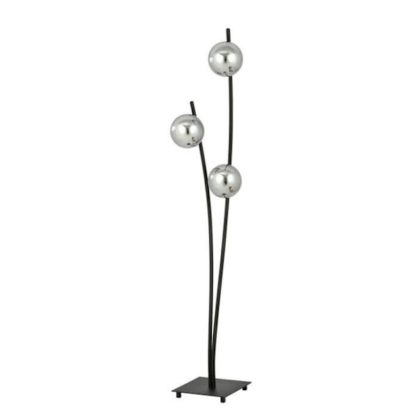 Hunter Globe flerarms gulvlampe sort med skærm i grafitglas, 3x E14 - Emibig