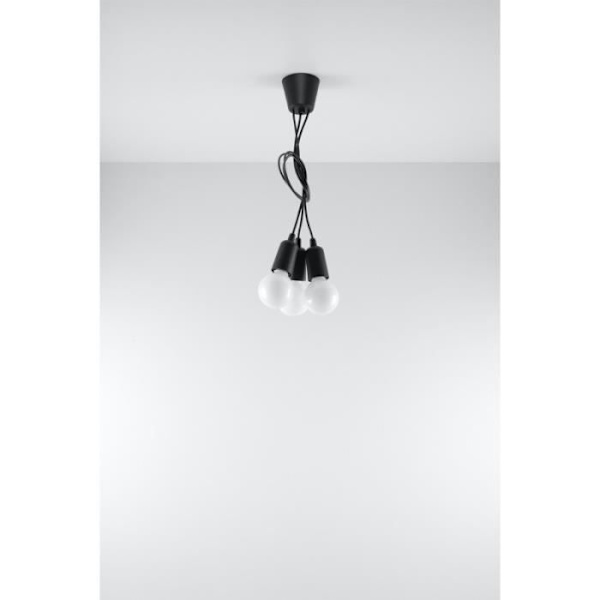 DIEGO 2 E27 LED Pendellampa Modern Loft BOHO Design Corridor - Svart
