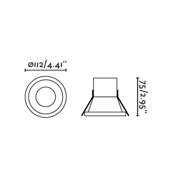 Faro - Rund infälld taklampa Son-1 LED varmljus D11,2 cm - Vit Rosa