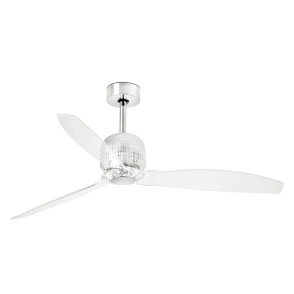 Modern takfläkt tyst design DC 128 cm transparenta blad, FARO DECO FAN 33394D Transparent GRIS / PLATA